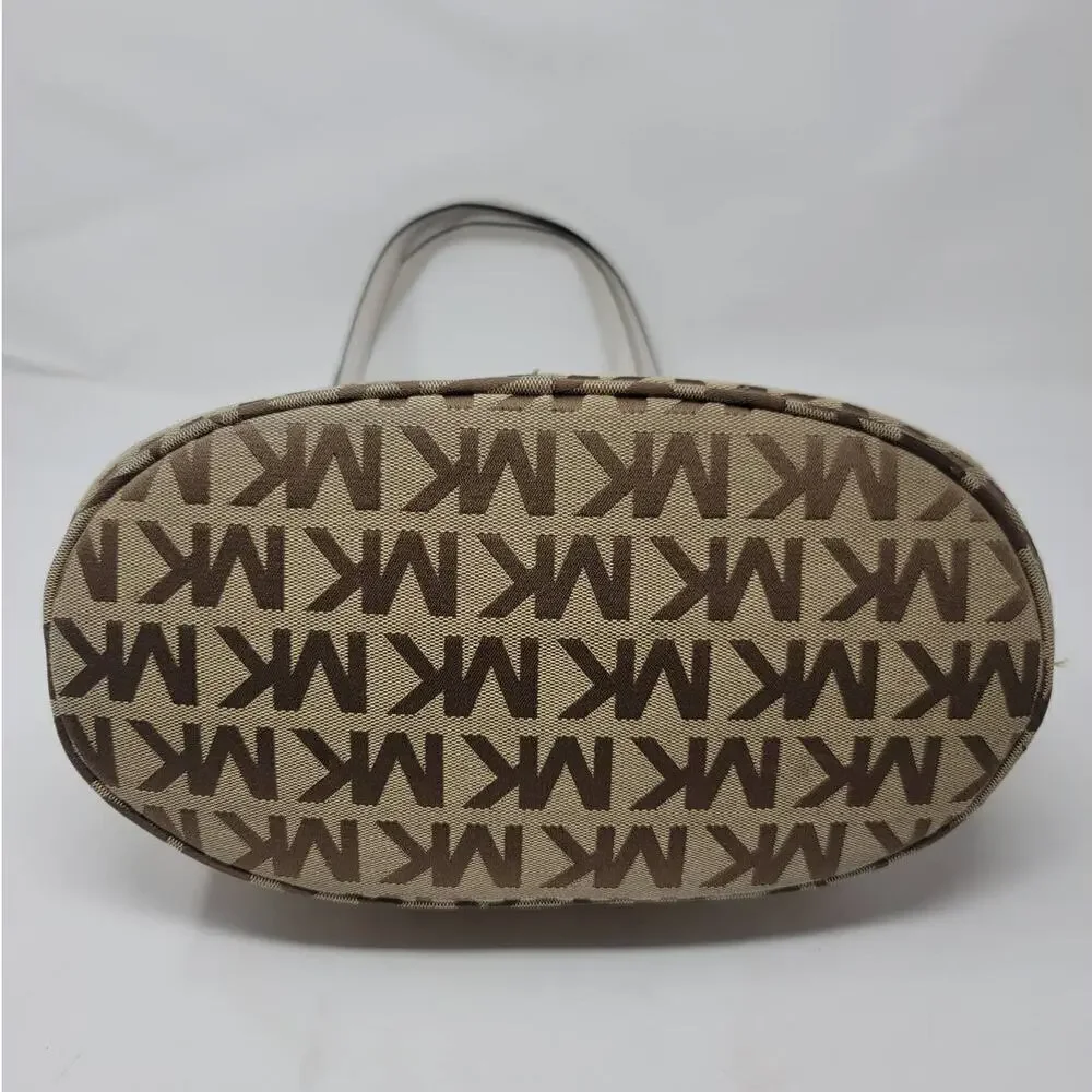 Michael Kors Signature Jet Set Canvas Tote Bucket Bag Shoulder Designer Luxury - Picture 5 of 10